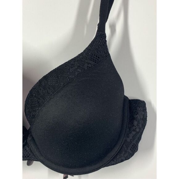 Victoria's Secret body by Victoria black lace trim perfect shape bra size 34C - Picture 4 of 9